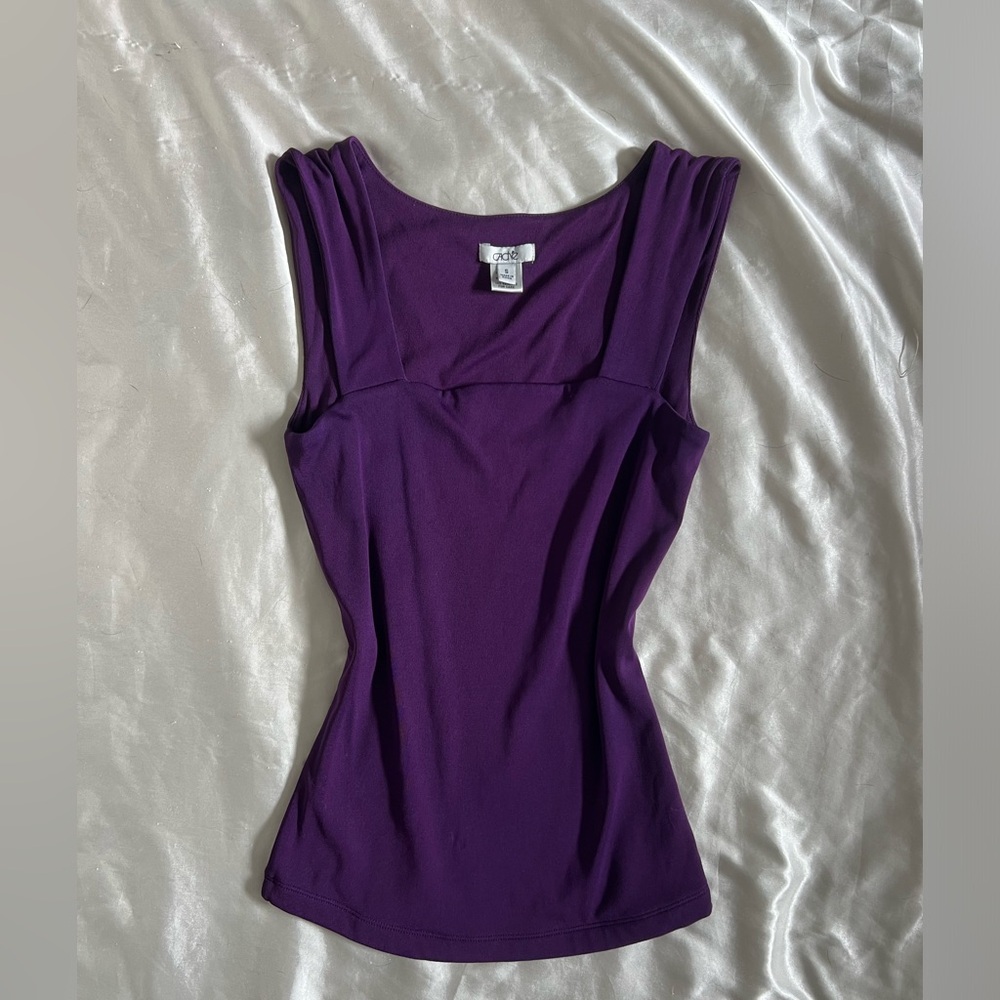 Cache Purple Fitted Sleeveless Top – Size S